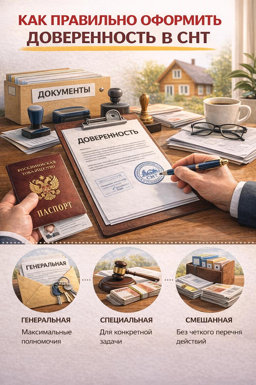 Как правильно оформить доверенность в СНТ